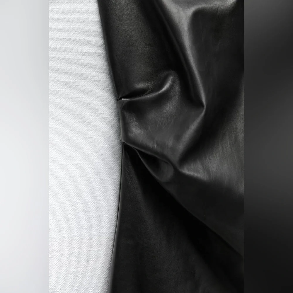 Zara Black Faux Leather Midi Dress - Picture 17 of 17